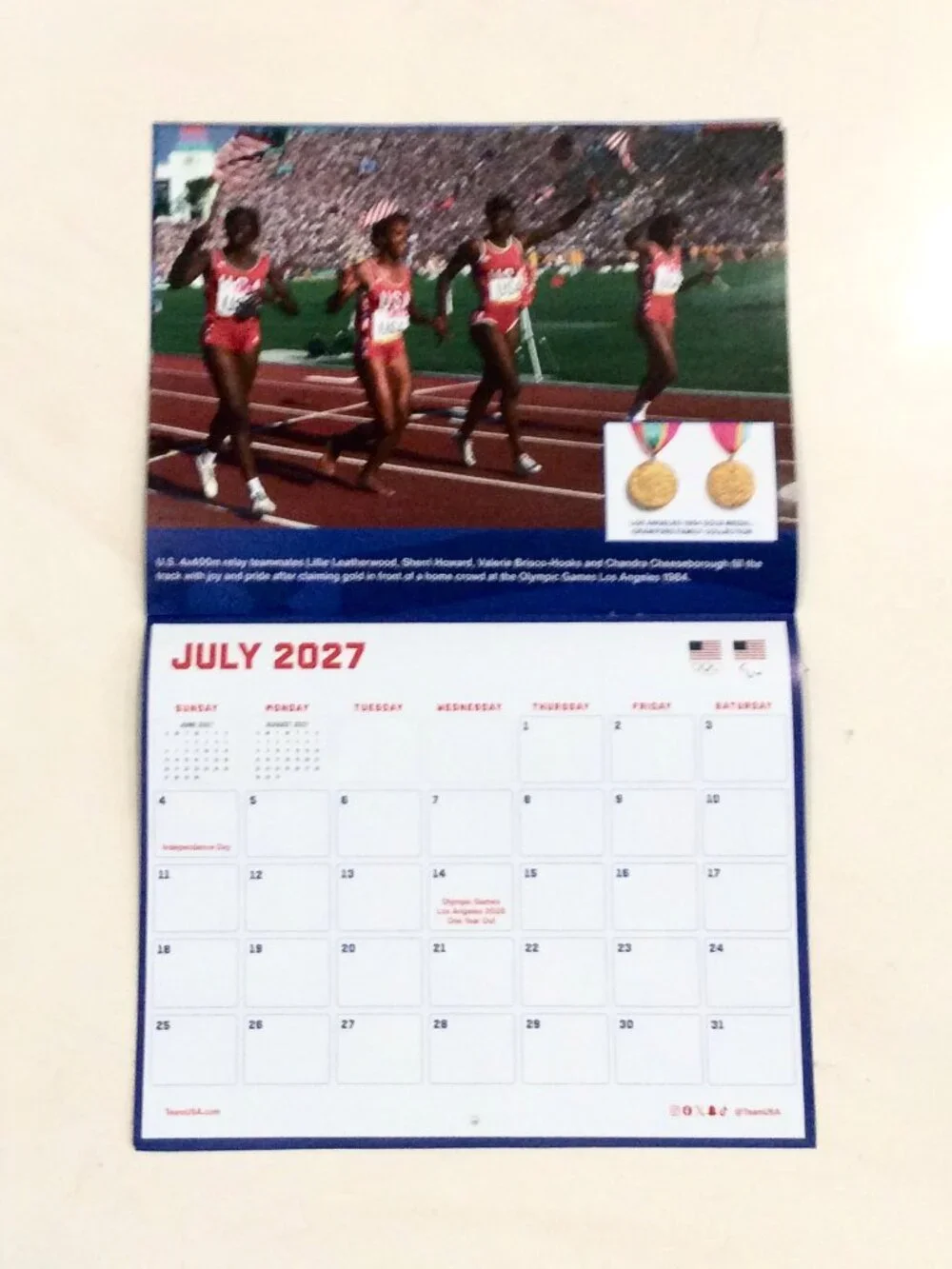 2027 Team USA 16-Month Wall Calendar 10.5